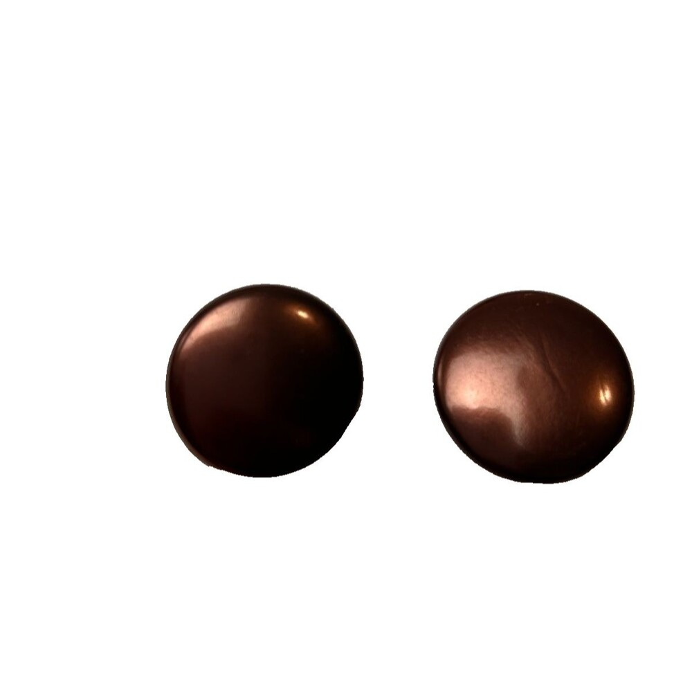 Vintage Copper Tone Dome Clip On Earrings Round Button Style